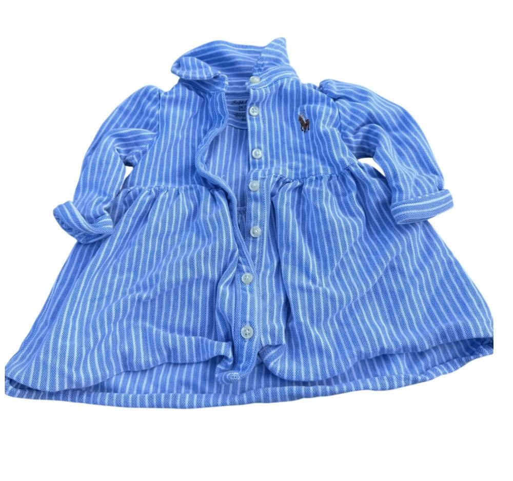 Ralph Lauren Striped Dress - Blue/White - Size 3 months